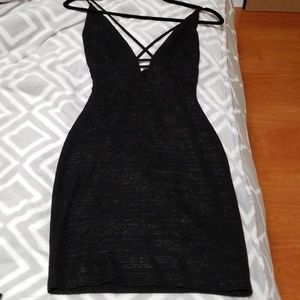 Hourglass little black metallic dress small